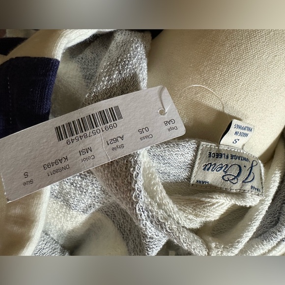 NWT J.CREW Vintage Fleece Striped Cotton Hoodie - Picture 5 of 6